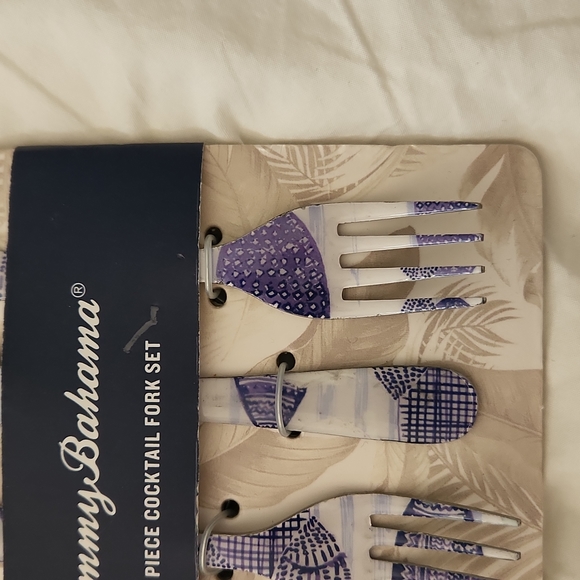 Tommy Bahama cocktail fork and spoon set - Picture 4 of 4